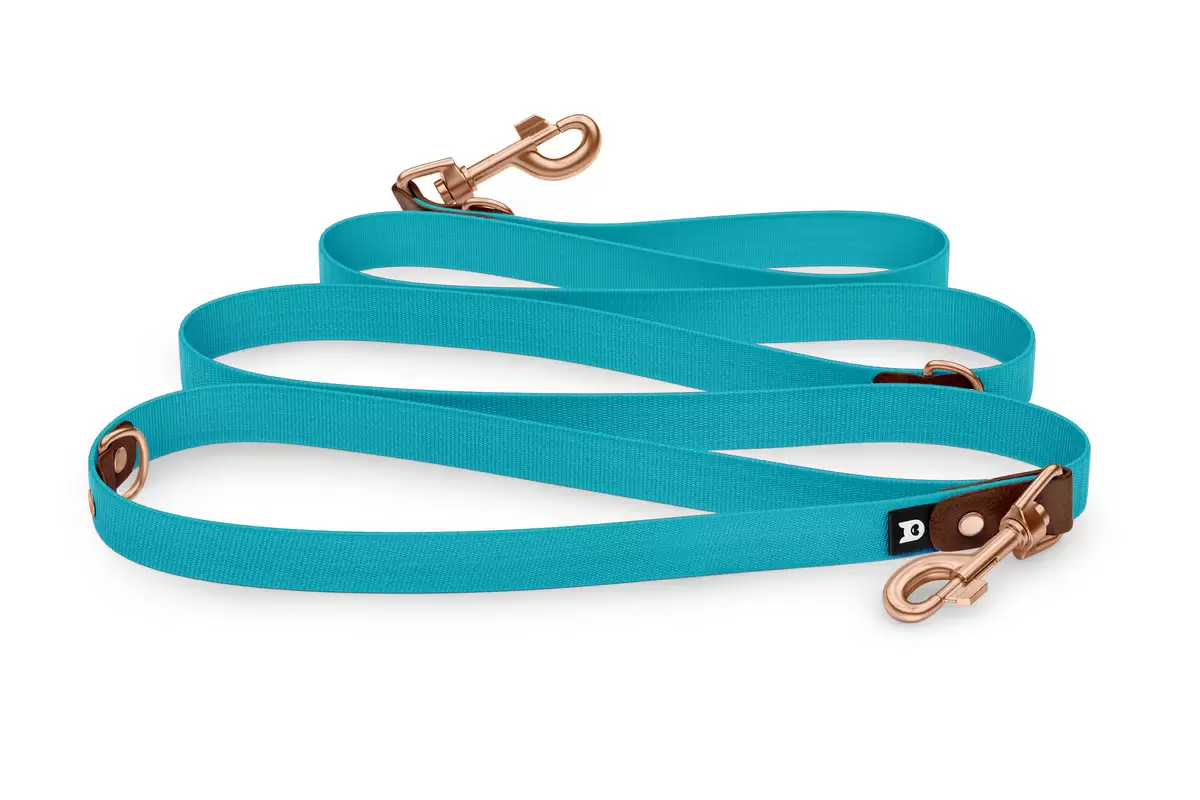 Dog Leash Reduce: Dark brown & Pastel green with Rosegold components