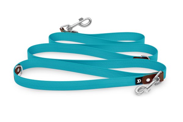 Dog Leash Reduce: Dark brown & Pastel green with Silver components