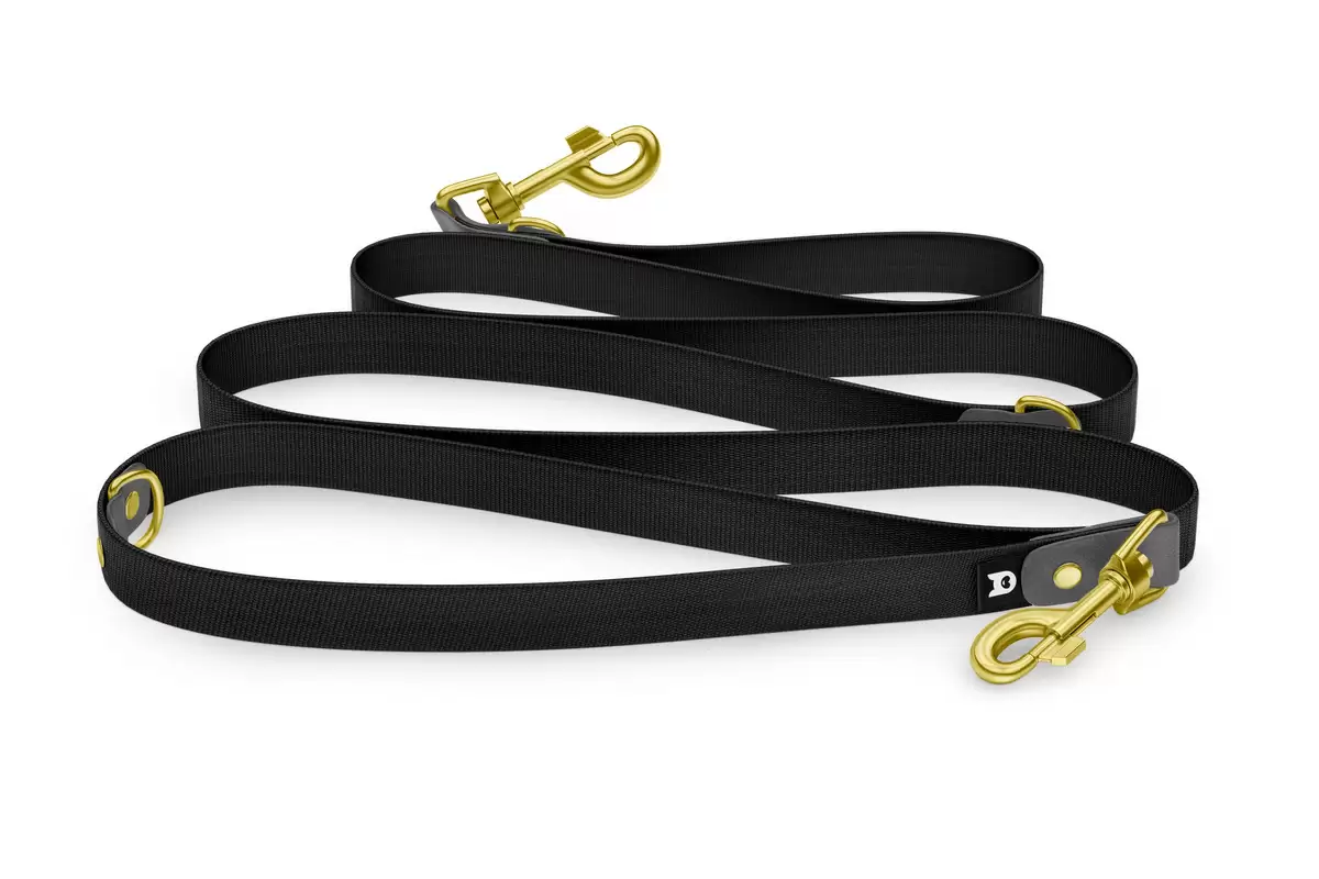 Dog Leash Reduce: Gray & black with Gold components