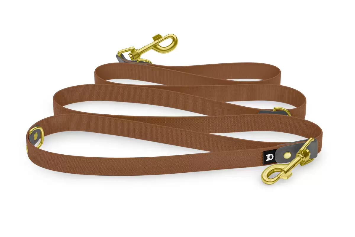 Dog Leash Reduce: Gray & Brown with Gold components