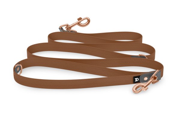 Dog Leash Reduce: Gray & Brown with Rosegold components