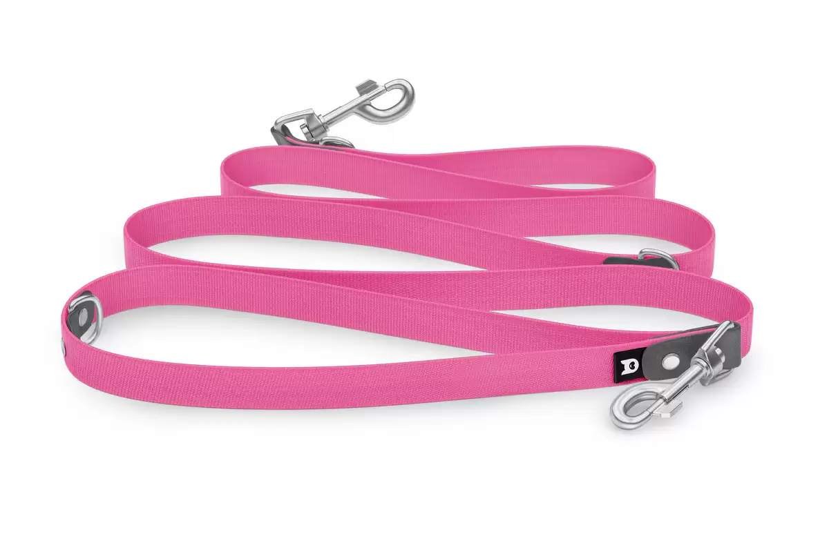 Dog Leash Reduce: Gray & Neon pink with Silver components
