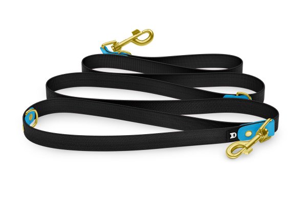 Dog Leash Reduce: Light blue & black with Gold components