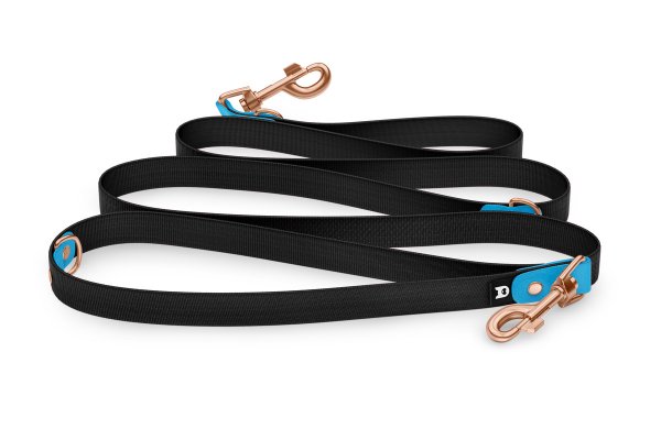 Dog Leash Reduce: Light blue & black with Rosegold components