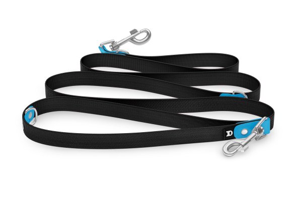 Dog Leash Reduce: Light blue & black with Silver components