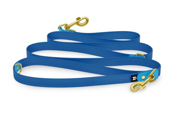 Dog Leash Reduce: Light blue & Blue with Gold components