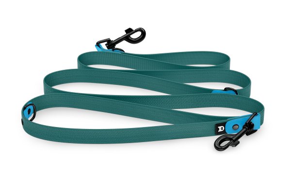 Dog Leash Reduce: Light blue & Hunter green with Black components