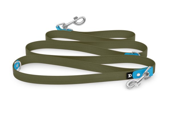 Dog Leash Reduce: Light blue & Khaki with Silver components