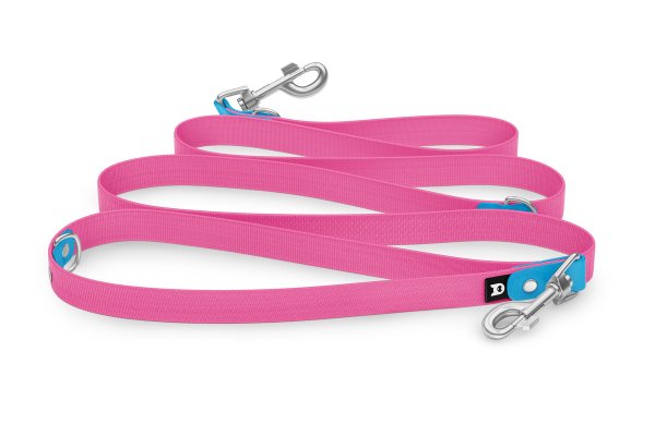 Dog Leash Reduce: Light blue & Neon pink with Silver components