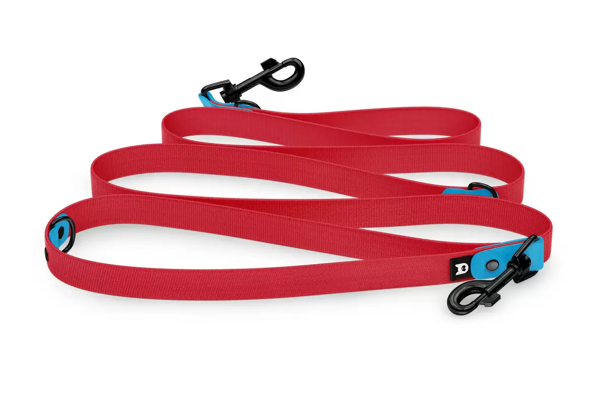 Dog Leash Reduce: Light blue & Red with Black components