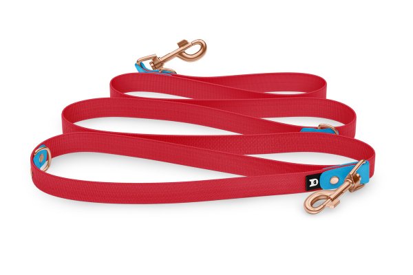Dog Leash Reduce: Light blue & Red with Rosegold components