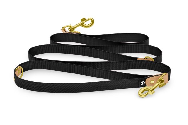 Dog Leash Reduce: Light brown & black with Gold components