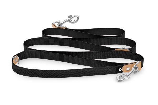 Dog Leash Reduce: Light brown & black with Silver components