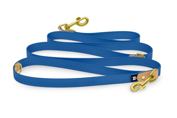 Dog Leash Reduce: Light brown & Blue with Gold components