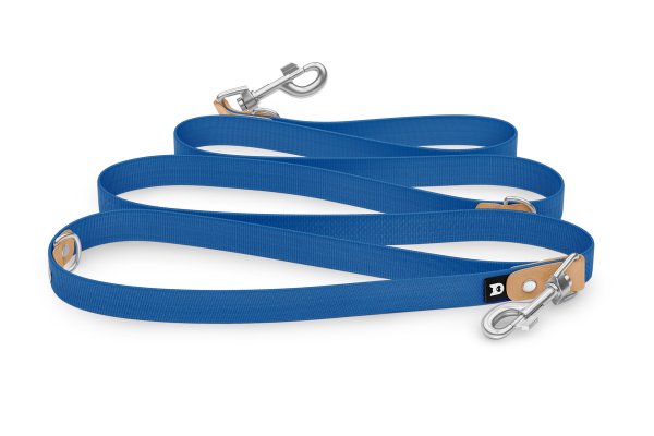 Dog Leash Reduce: Light brown & Blue with Silver components