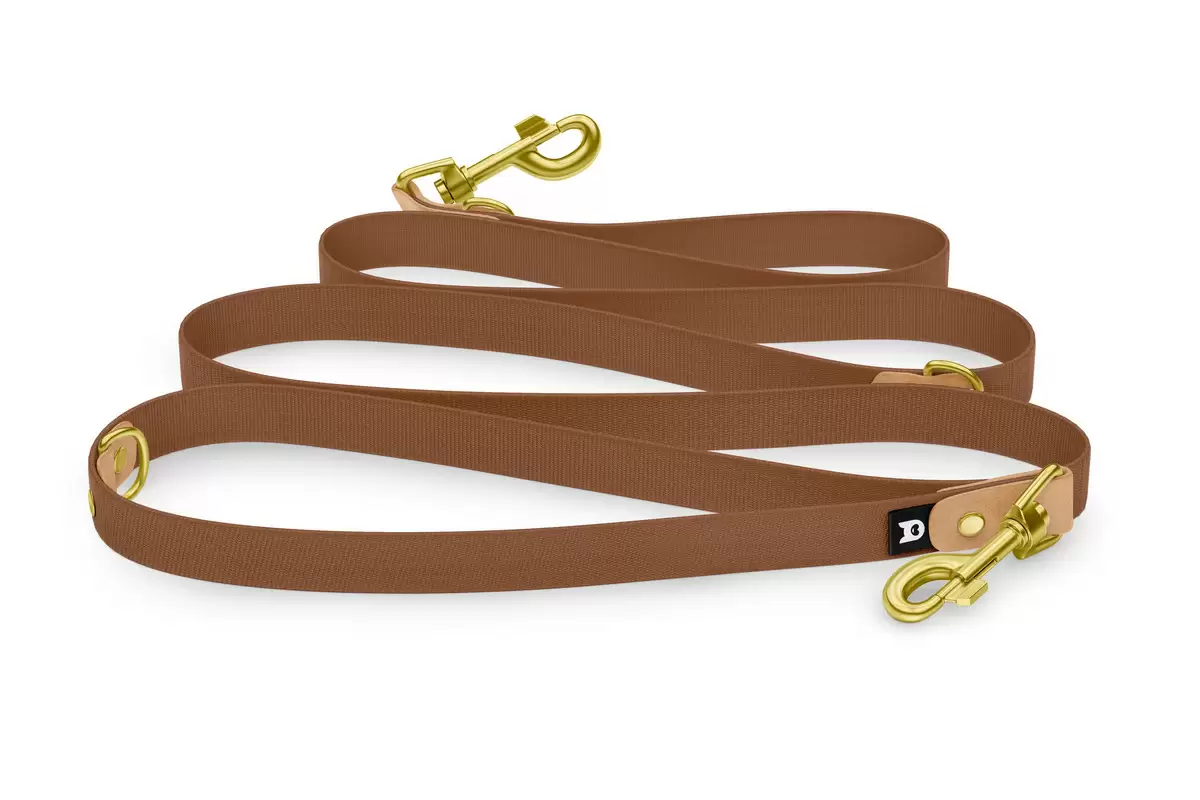 Dog Leash Reduce: Light brown & Brown with Gold components