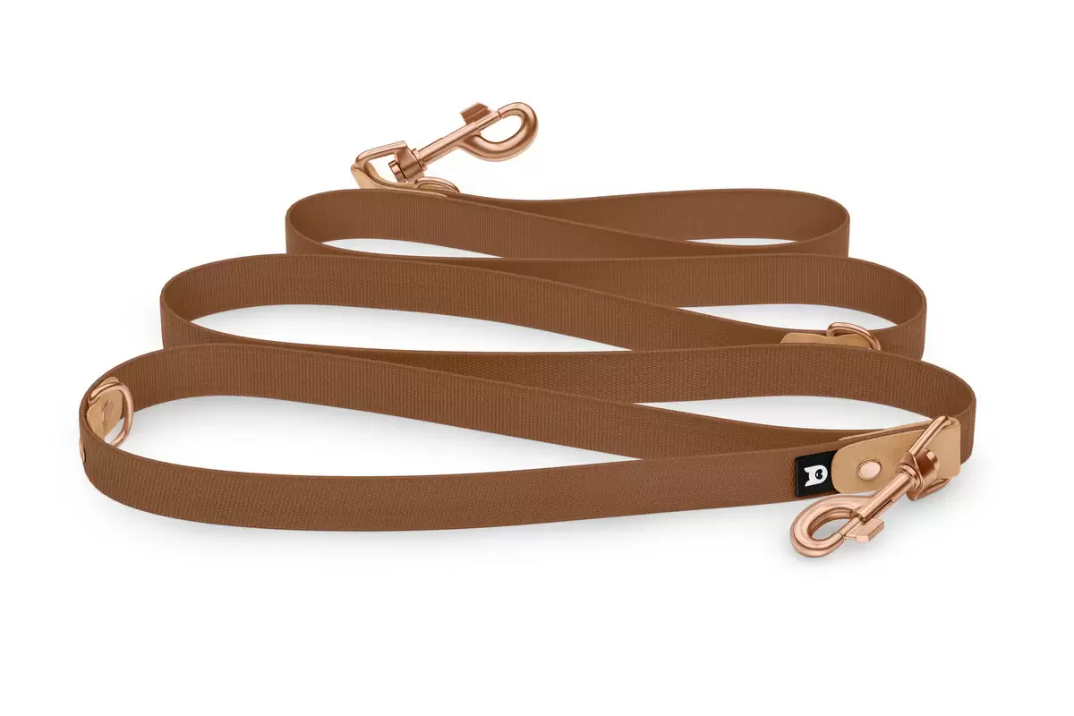 Dog Leash Reduce: Light brown & Brown with Rosegold components