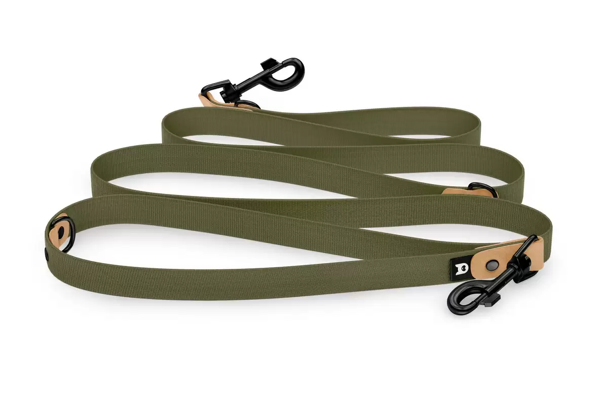 Dog Leash Reduce: Light brown & Khaki with Black components