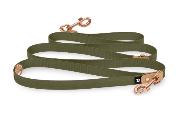Dog Leash Reduce: Light brown & Khaki with Rosegold components