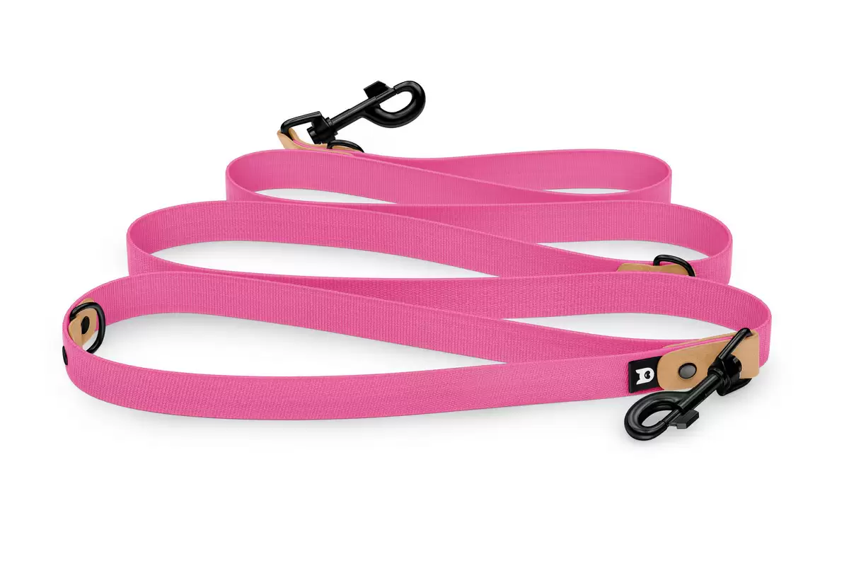 Dog Leash Reduce: Light brown & Neon pink with Black components