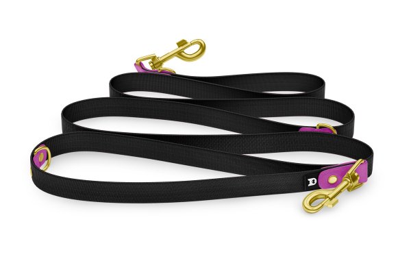 Dog Leash Reduce: Light purple & black with Gold components