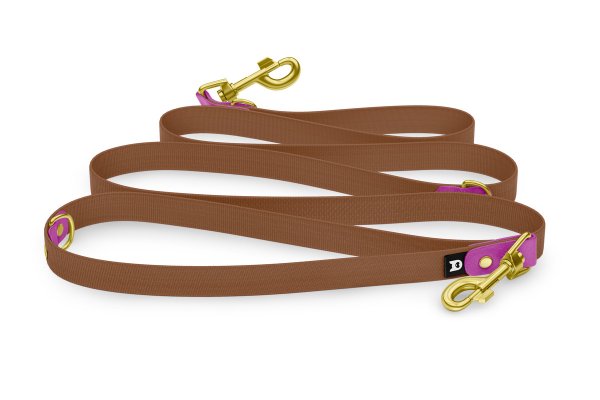 Dog Leash Reduce: Light purple & Brown with Gold components