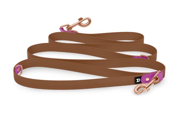 Dog Leash Reduce: Light purple & Brown with Rosegold components