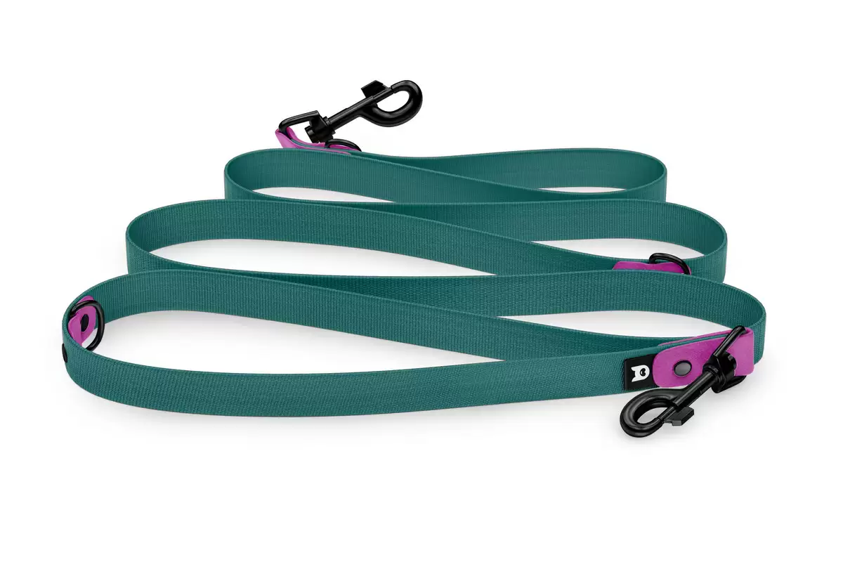 Dog Leash Reduce: Light purple & Hunter green with Black components
