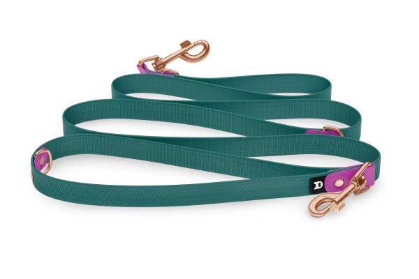 Dog Leash Reduce: Light purple & Hunter green with Rosegold components