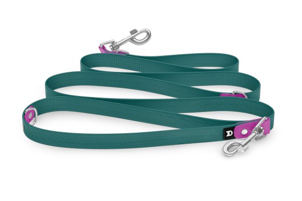 Dog Leash Reduce: Light purple & Hunter green with Silver components