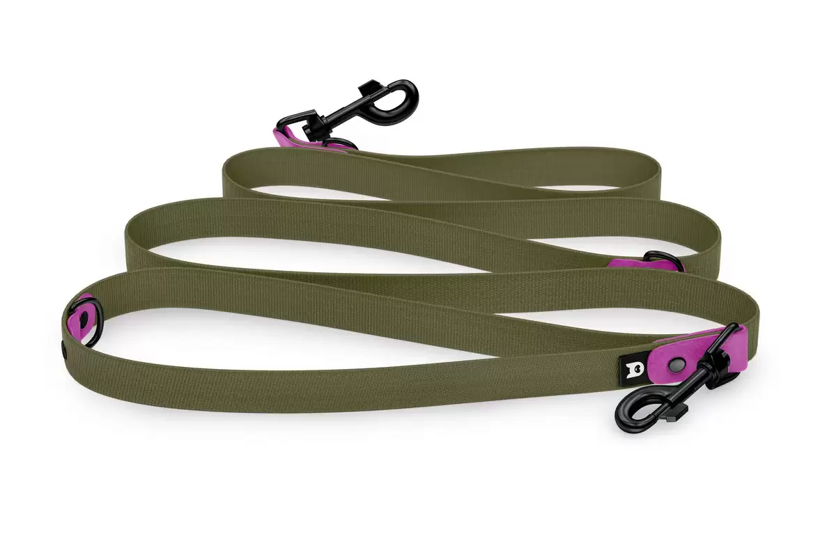 Dog Leash Reduce: Light purple & Khaki with Black components