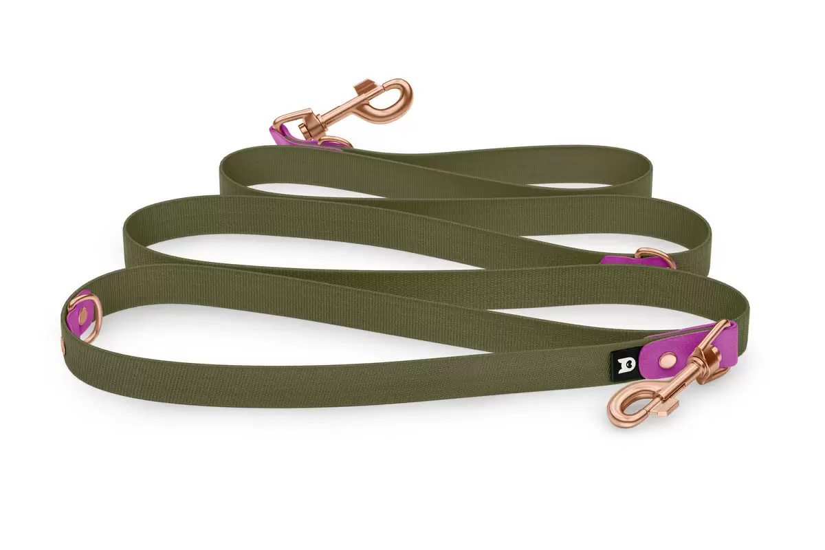 Dog Leash Reduce: Light purple & Khaki with Rosegold components