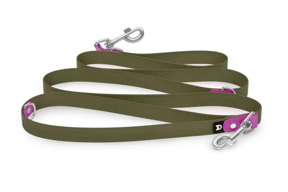 Dog Leash Reduce: Light purple & Khaki with Silver components