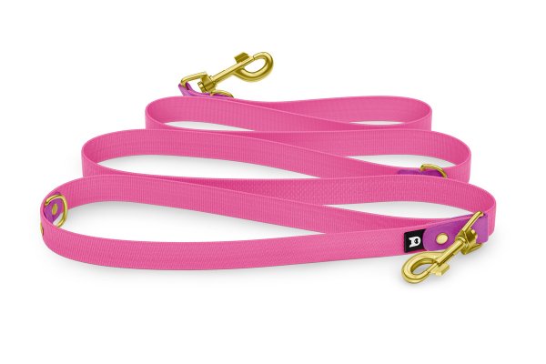Dog Leash Reduce: Light purple & Neon pink with Gold components