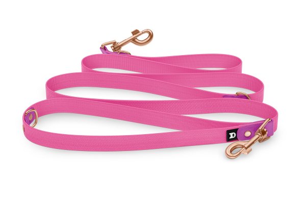 Dog Leash Reduce: Light purple & Neon pink with Rosegold components