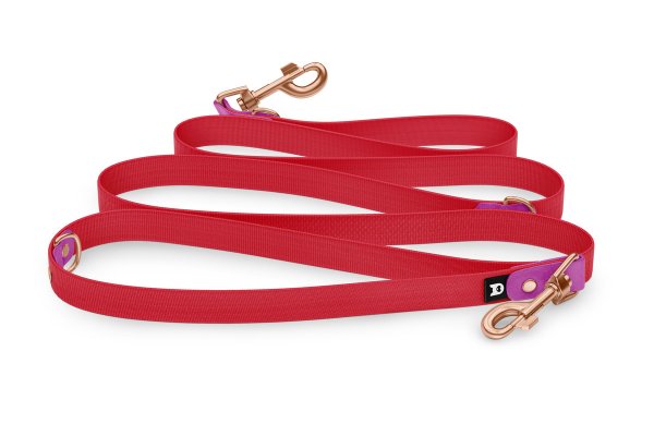 Dog Leash Reduce: Light purple & Red with Rosegold components