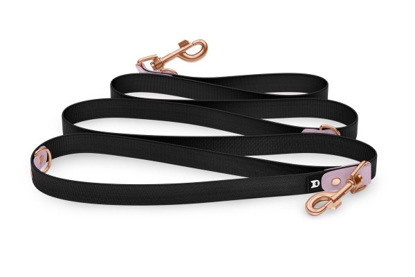 Dog Leash Reduce: Lilac & black with Rosegold components