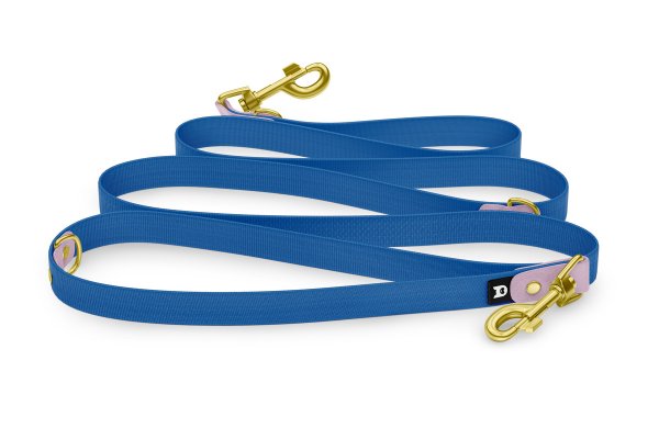 Dog Leash Reduce: Lilac & Blue with Gold components