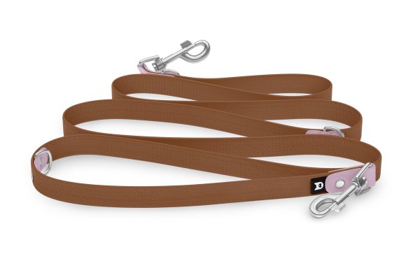 Dog Leash Reduce: Lilac & Brown with Silver components