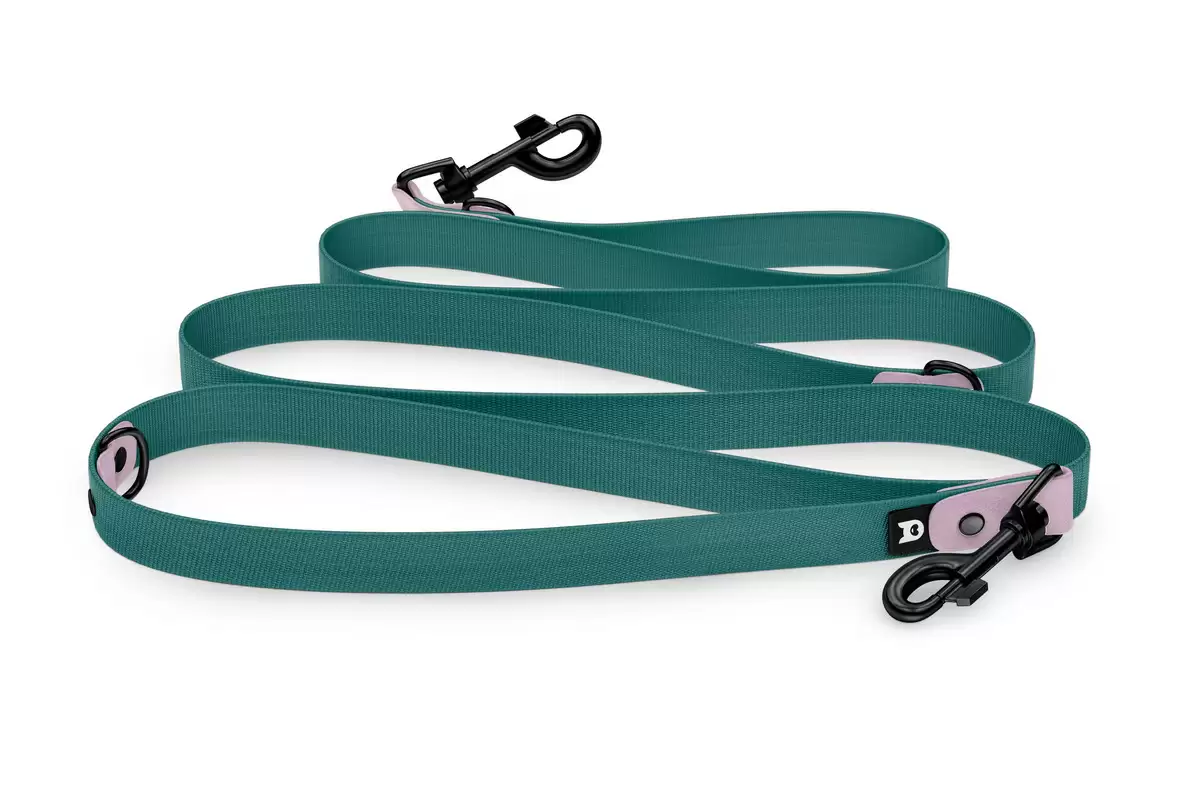 Dog Leash Reduce: Lilac & Hunter green with Black components