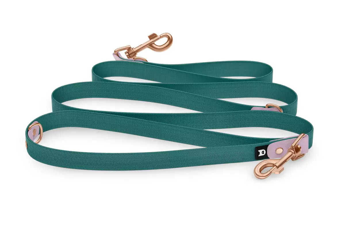 Dog Leash Reduce: Lilac & Hunter green with Rosegold components