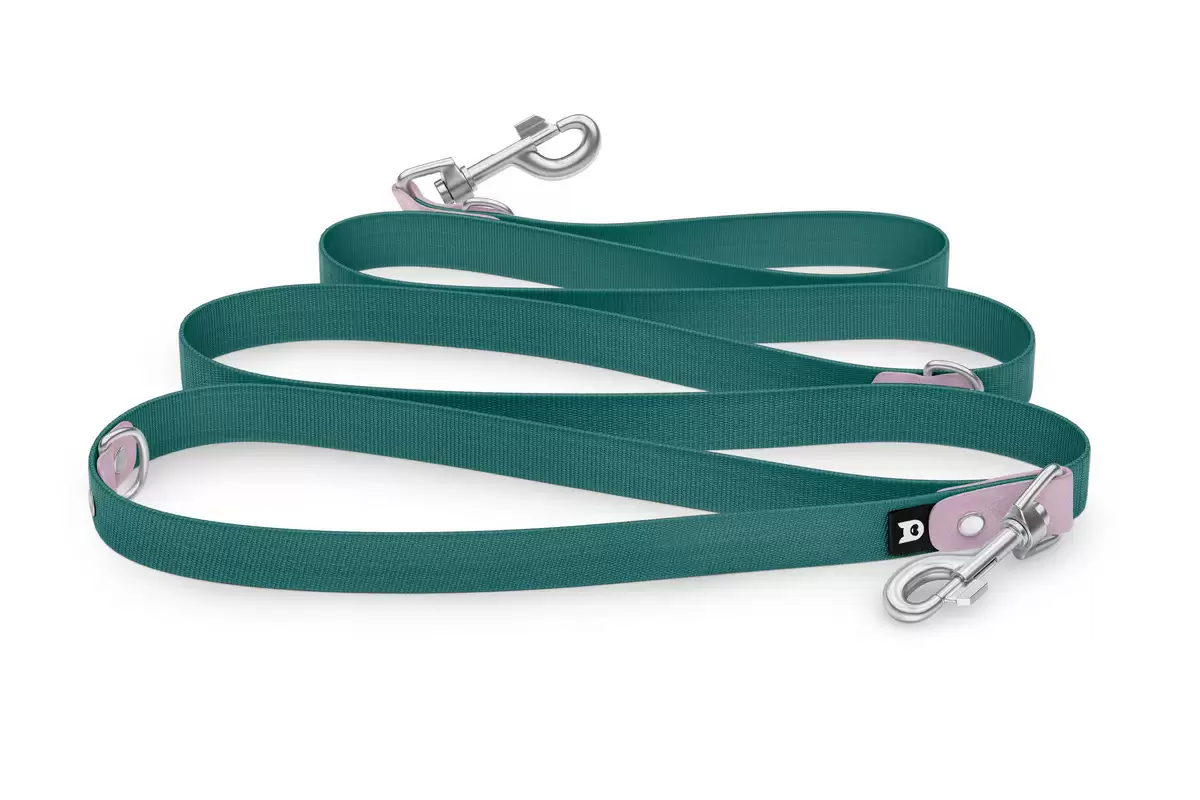 Dog Leash Reduce: Lilac & Hunter green with Silver components