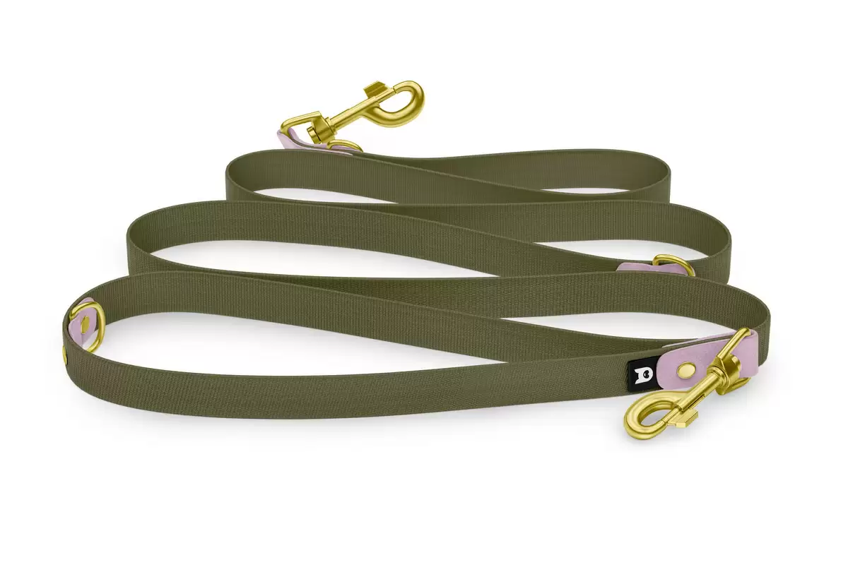Dog Leash Reduce: Lilac & Khaki with Gold components