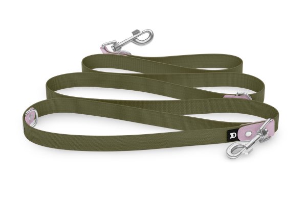 Dog Leash Reduce: Lilac & Khaki with Silver components