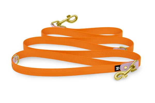 Dog Leash Reduce: Lilac & Orange with Gold components
