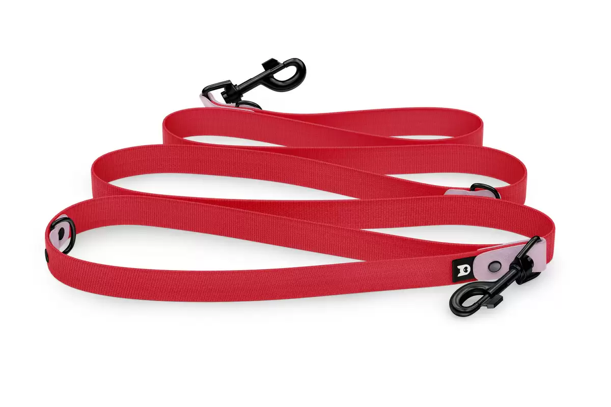 Dog Leash Reduce: Lilac & Red with Black components