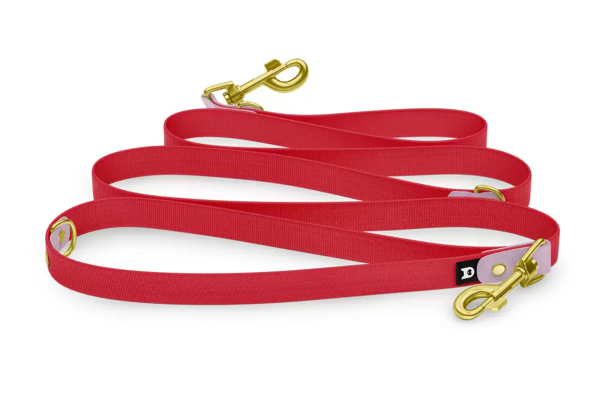 Dog Leash Reduce: Lilac & Red with Gold components