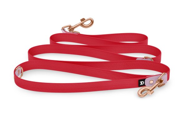 Dog Leash Reduce: Lilac & Red with Rosegold components