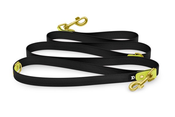Dog Leash Reduce: Neon yellow & black with Gold components