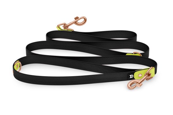 Dog Leash Reduce: Neon yellow & black with Rosegold components